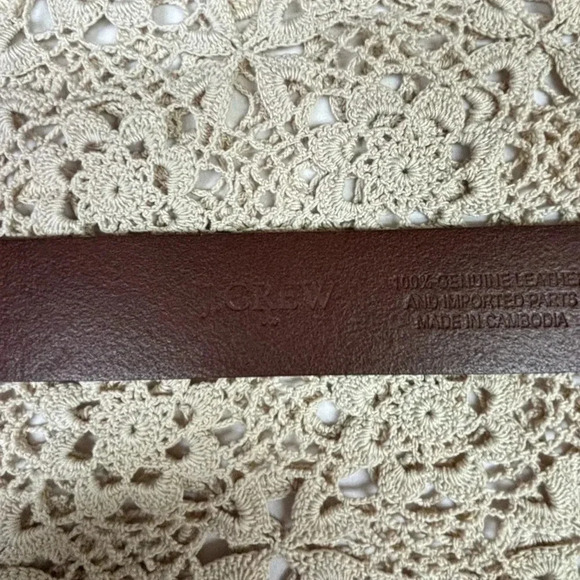 JCrew Gold Oval buckle belt in Italian leather Size XS/SMALL Color Rich Toffee - Picture 7 of 7